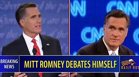 Romneydebateshimself