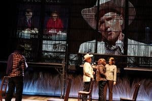 The Laramie Project_Michael Winther (in hat), Mercedes Herrero (with mic)_PC_Julieta Cervantes