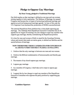 Pledge to Oppose Gay Marriage