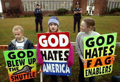 Young Westboro protesters