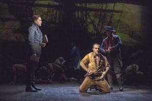 18. Will Swenson as Javert and Ramin Karimloo as Valjean .  Photo by Michael Le Poer Trench