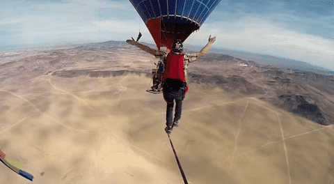 Andy Lewis Hot Air Balloon Slacklining