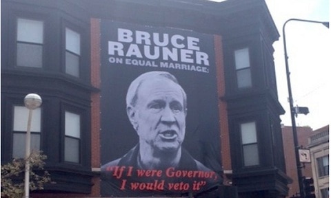 Bruce rauner poster chicaho pride