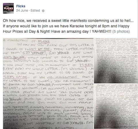 Threatening letters sent to gay bars in san diego