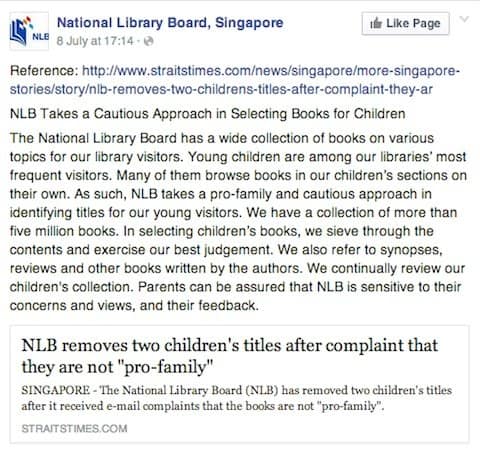 Singapore library books banned1