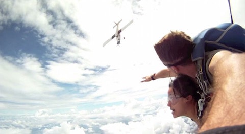 Skydiving near death collision