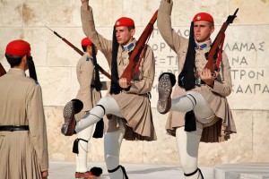 Traditional Greek soldiers, gay honeymoon getaways, ManAboutWorld gay travel magazine, Towleroad