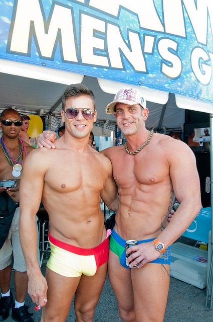 Men, promoting Steamworks, the local gay men's sauna in Chicago, ManAboutWorld gay travel magazine Men, promoting Steamworks, the local gay men's sauna in Chicago, ManAboutWorld gay travel magazine