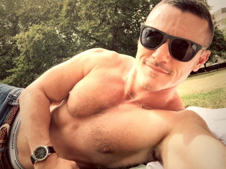 Shirtless Luke Evans