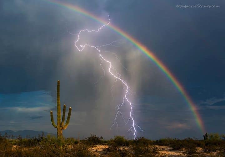 lightning and rainbow