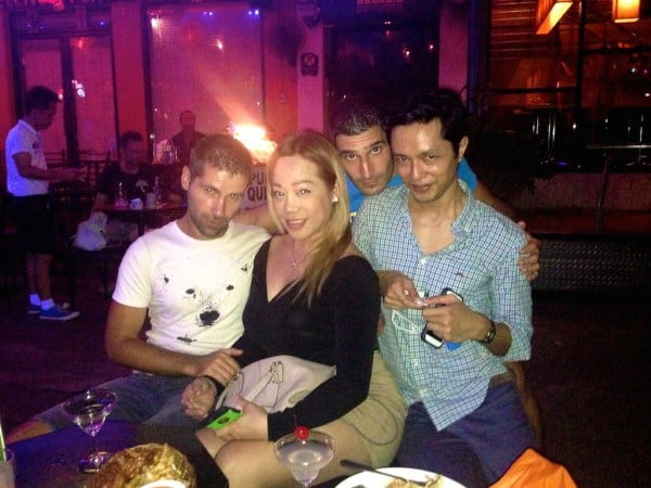 Drinks at the Silom gay bars in Bangkok with Girard and Regina