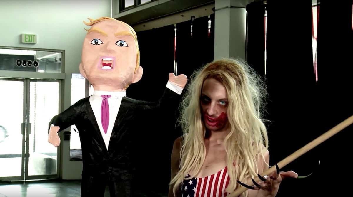 Alaska Destroys a Donald Trump piñata