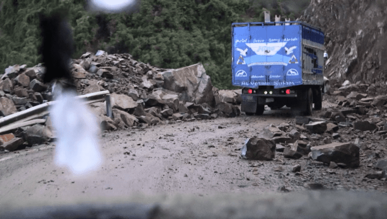 The road to Las Naves snakes through unpaved mountain passes littered with rocks. Jimmy Chalk/GlobalPost