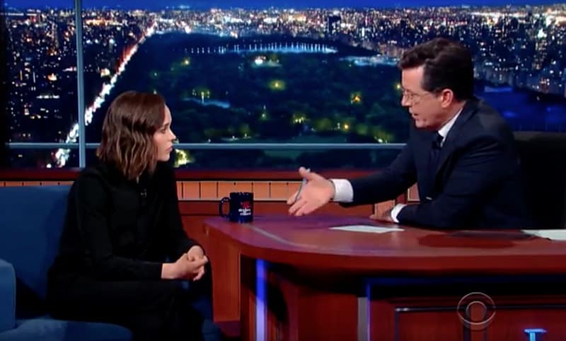 Ellen Page Stephen Colbert