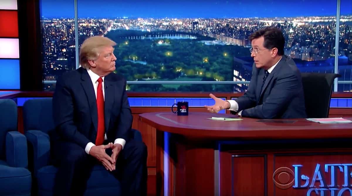 Donald Trump Stephen Colbert birther question