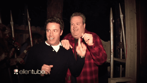 Eric Stonestreet visits Haunted House