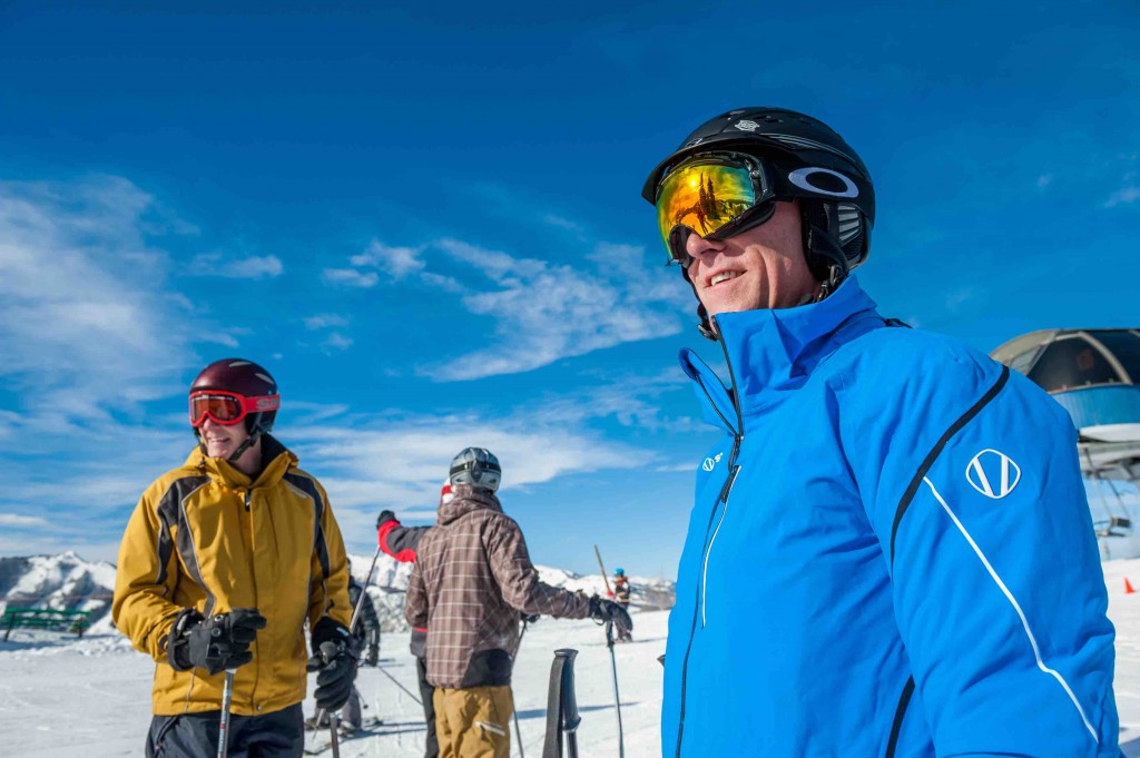 Actual skiers with normal clothes on at Aspen Gay Ski Week as seen at Towleroad and in ManAboutWorld