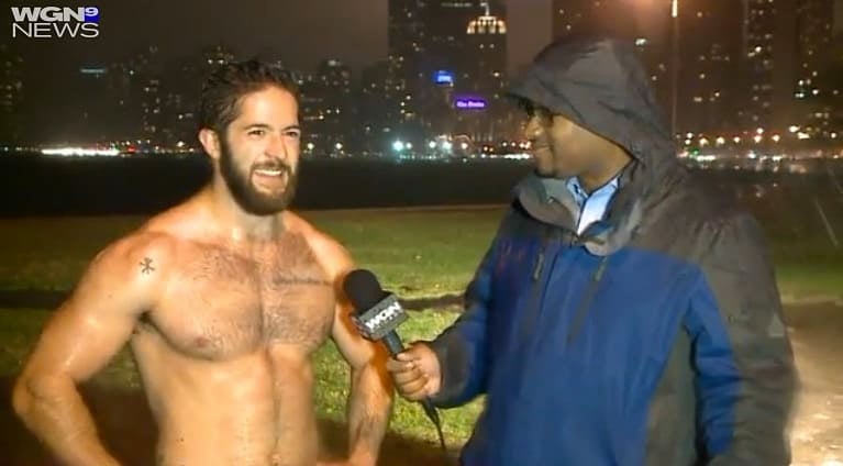 WGN Shirtless jogger