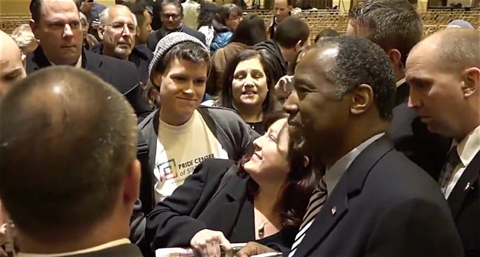 Ben Carson confronted by activist