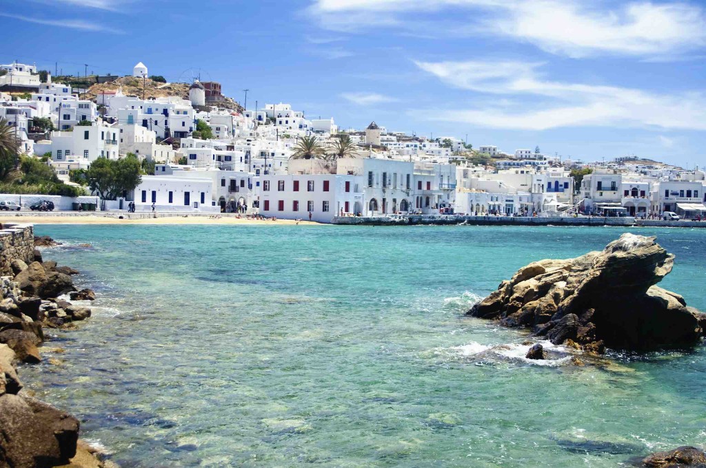 Mykonos Harbor in ManAboutWorld gay travel magazine and Towleroad