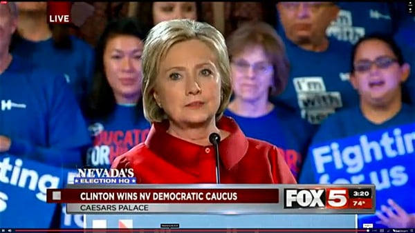 Nevada democratic caucuses hillary Clinton