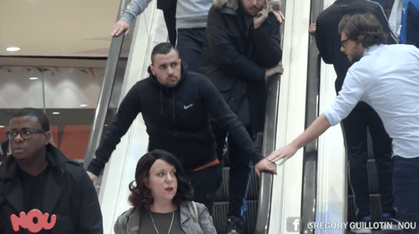 escalator prank