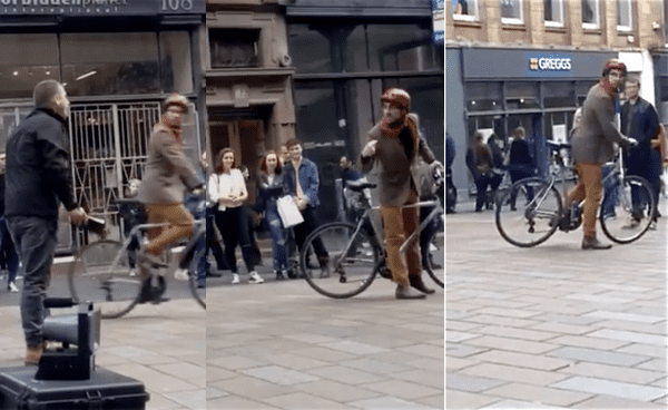 cyclist street preacher