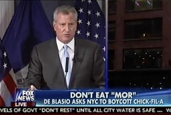 Bill de Blasio NYC Chick-fil-a