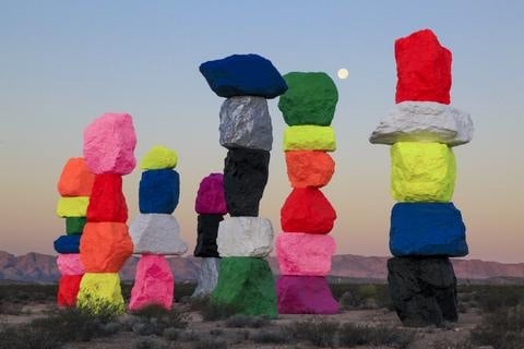 Seven Magic Mountains by Ugo Rondinone