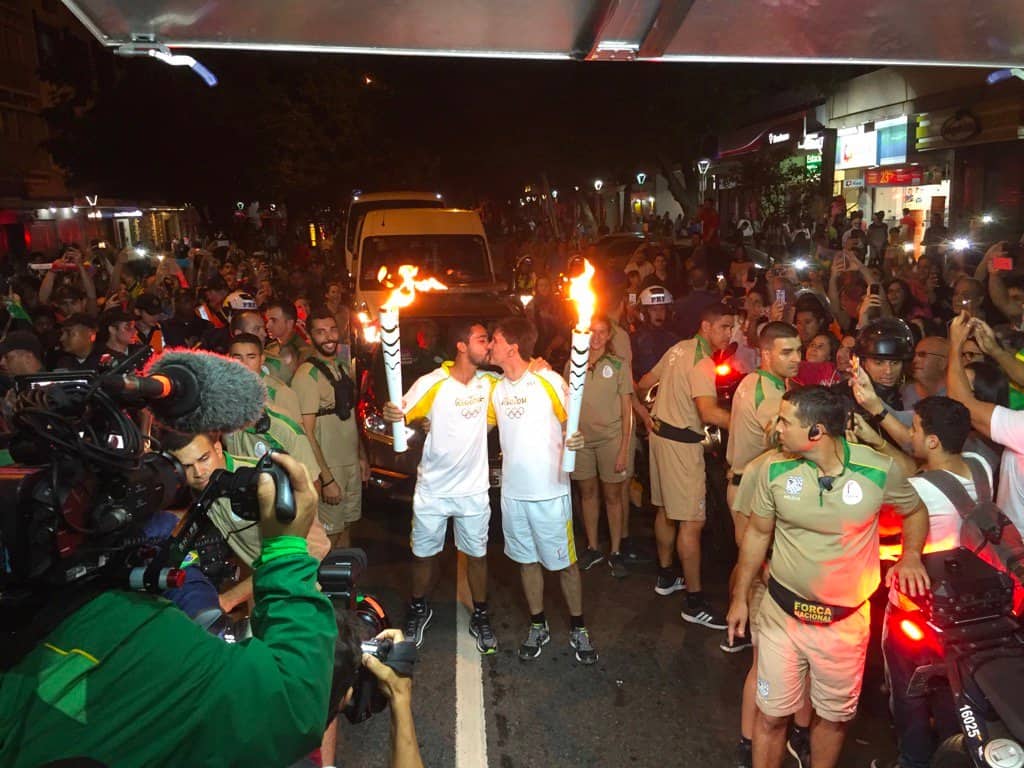 gay olympic torch kiss