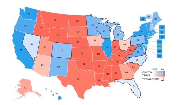 FiveThirtyEight.com's forecast at 8 am ET, November 8