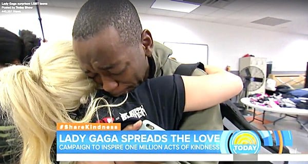 Lady Gaga surprises homeless lgbt teens