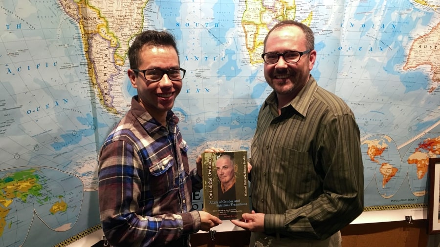 Jacob Lau (left) and Cameron Partridge worked together to finally get the memoir of Michael Dillon/Lobzang Jivaka published. The book came out in November 2015. Credit: Matthew Bell 