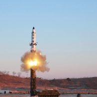 North Korea says it conducted a test launch of a Pukguksong-2 guided missile on Feb. 12 and that the test was a “complete success.” This undated photo was released by North Korea's Korean Central News Agency (KCNA) in Pyongyang on Feb. 13, 2017. Credit: KCNA