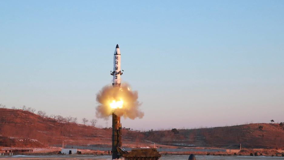 North Korea says it conducted a test launch of a Pukguksong-2 guided missile on Feb. 12 and that the test was a “complete success.” This undated photo was released by North Korea's Korean Central News Agency (KCNA) in Pyongyang on Feb. 13, 2017. Credit: KCNA