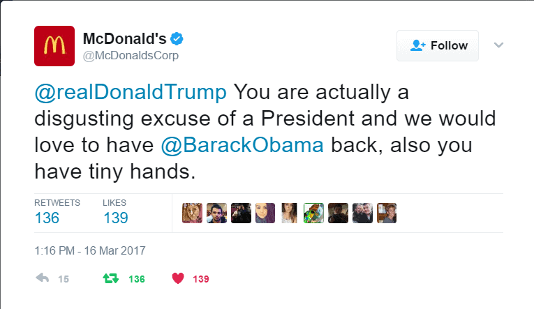 McDonalds Trump tweet