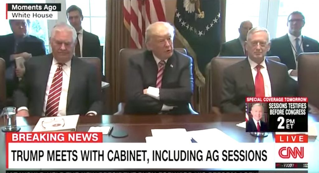Cabinet Members Take Turns Praising Trump, Who Declares He ...