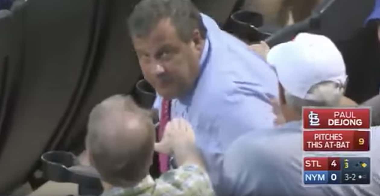 Chris Christie foul ball