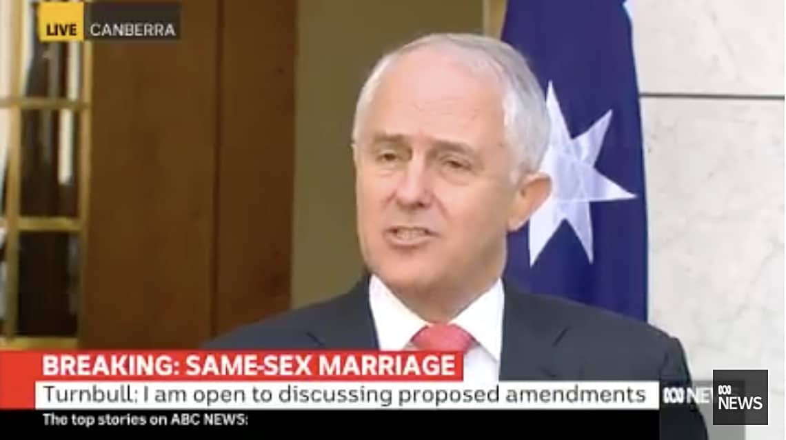 MAlcolm Turnbull marriage vote