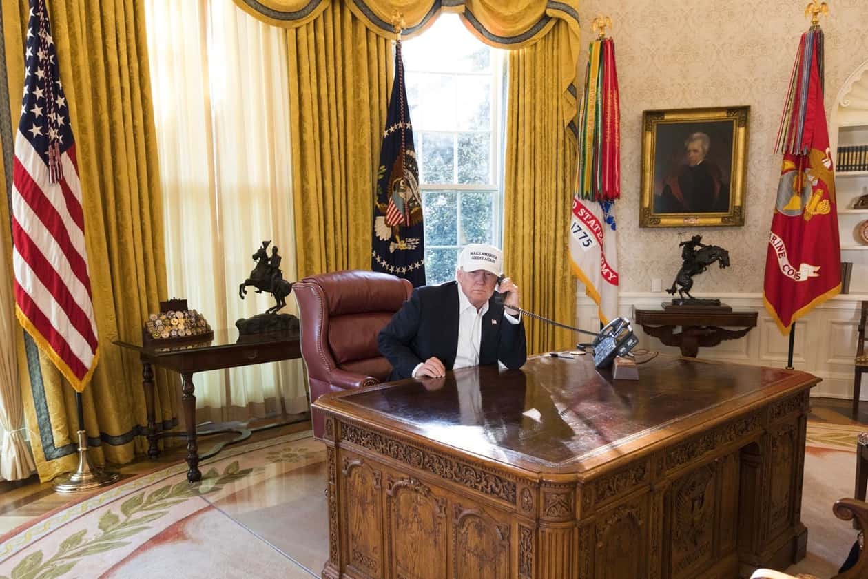 trump working photo