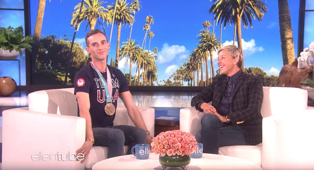 Adam Rippon Tells Ellen He's Been 'Sleeping On Shawn Mendes' In ...