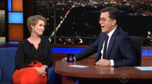 cynthia nixon stephen colbert