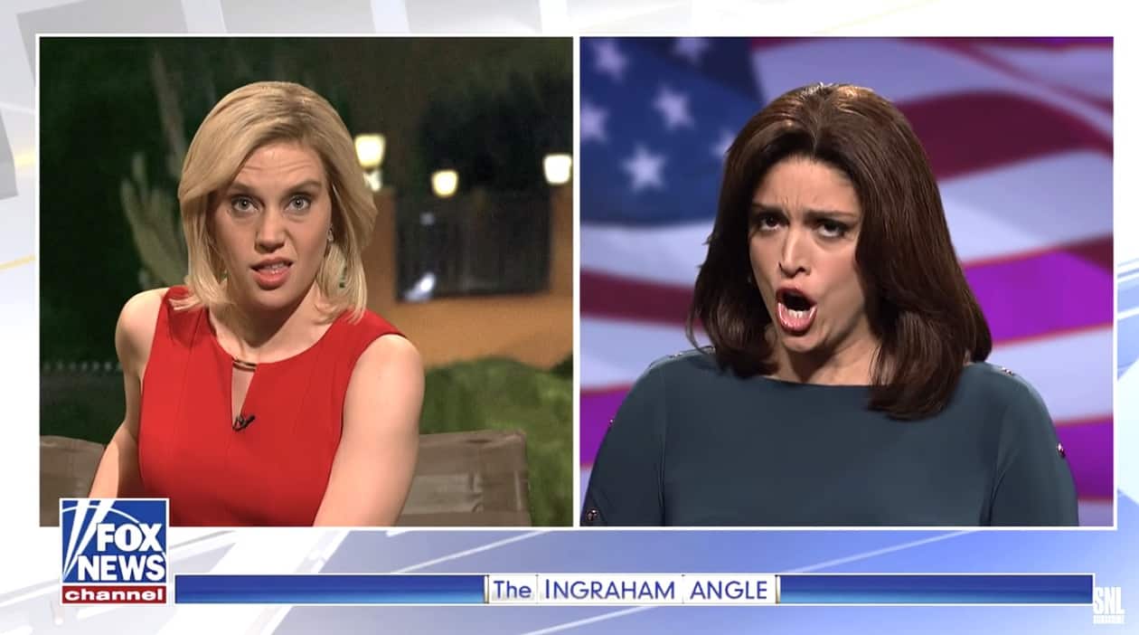 racist fearmongering Kate McKinnon Cecily Strong Laura Ingraham Jeanine Pirro migrant caravan