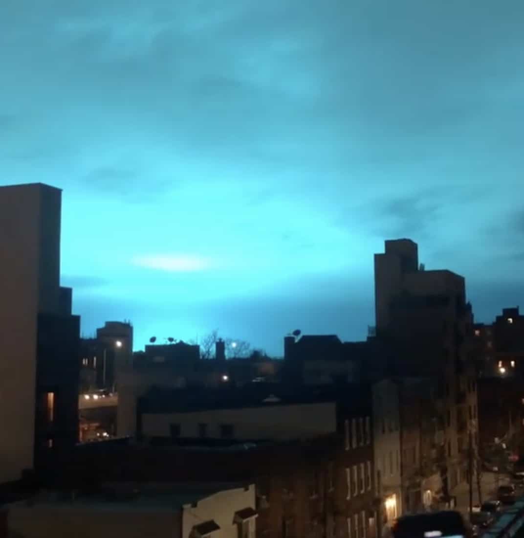 Social Media Lights Up As Alien Blue Light Illuminates NYC Skyline ...
