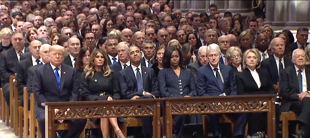 front row Bush funeral