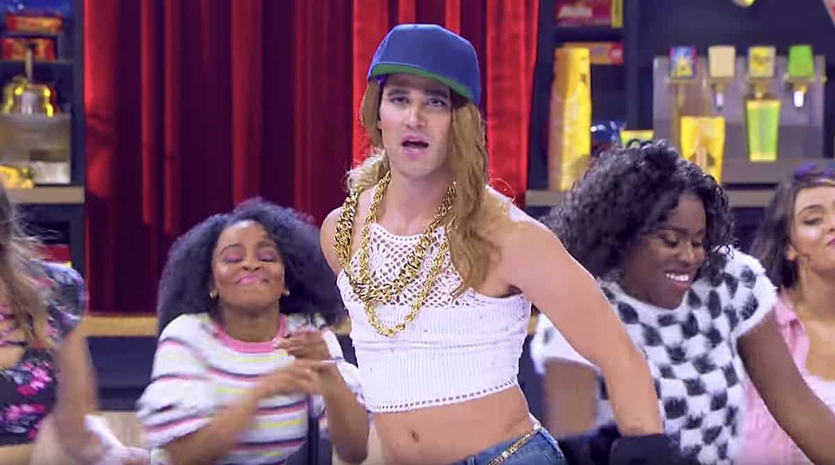 Darren Criss Rocks A Crop Top And Chunky Heel For Mariah Carey Lip-Sync Battle: Watch 1 Darren Criss drag