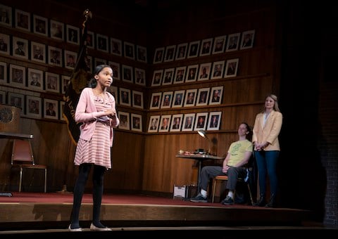 ÂWhat The Constitution Means To Meâ Is The First Must-See Show Of The Year: Review 4 Rosdely Ciprian Mike Iveson and Heidi Schreck in WHAT THE CONSTITUTION MEANS TO ME at Broadways Helen Hayes Theater. Photo by Joan Marcus