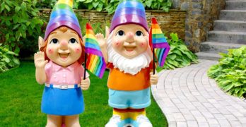 Gay Pride garden gnomes
