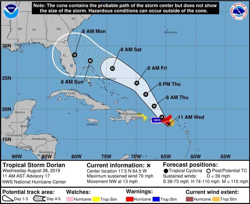 Hurricane Dorian Expected To Strike Florida As Category 3 Storm ...