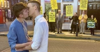 gay couple kiss viral photo